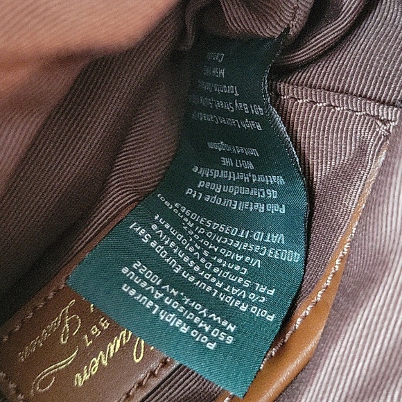 Lauren Ralph Lauren Red Brown Handbag Purse Logo Horseshoes - Picture 10 of 13